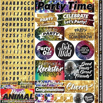 WS It's Party Time: It's Party Time 12x12 Alpha Variety Sticker