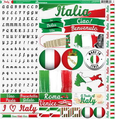 WS Italy: Italy 12x12 Elements Sticker