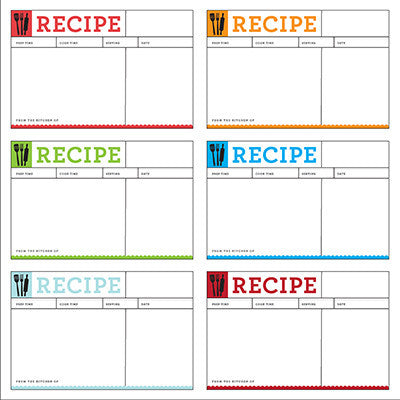 WS In the Kitchen: Recipe Cards