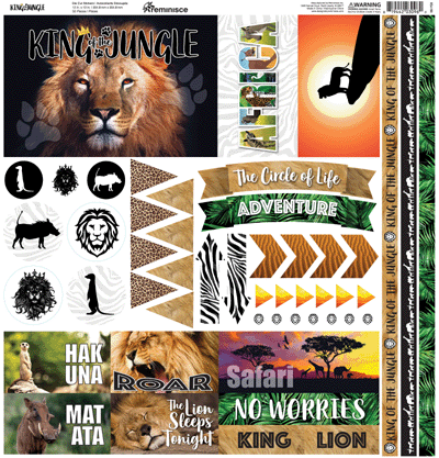 King of the Jungle: King of Jungle 12x12 Elements Sticker