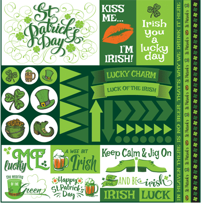 WS Luck of the Irish-12x12 Elements Sticker