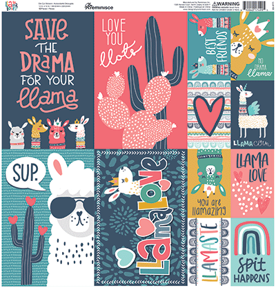 Llama Love: Llama Love 12x12 Sticker