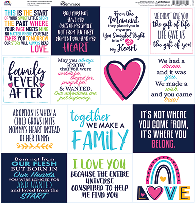 WS Love Makes A Family: Love Makes A Family 12x12 Sticker