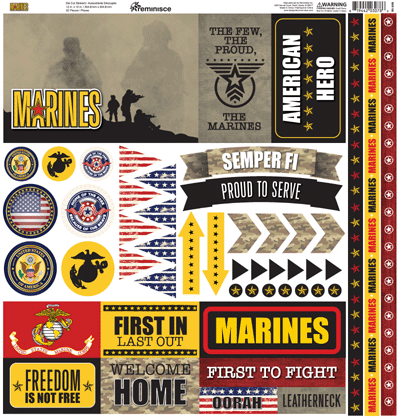Marines: Marines 12x12 Elements Sticker
