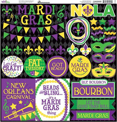 WS Mardi Gras: Mardi Gras 12x12 Sticker