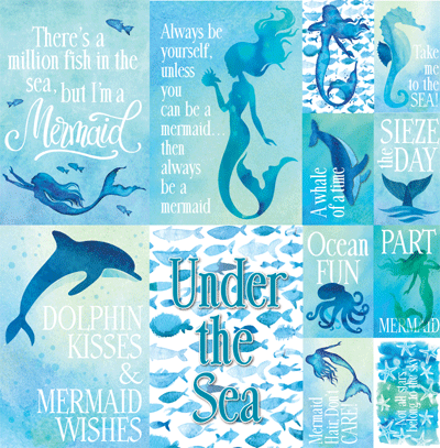 WS Mermaid's Tale: 12 x 12 Poster Sticker