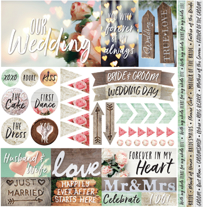 Modern Wedding: Modern Wedding 12x12 Sticker