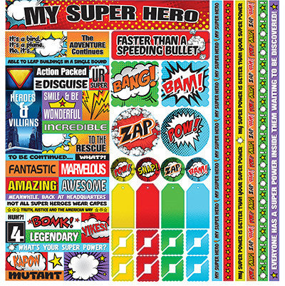 WS My Super Hero: My Super Hero 12x12 Multi Sticker