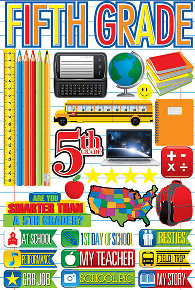 WS Making the Grade: Fifth Grade 3D Sticker