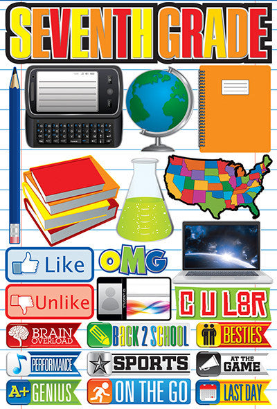 WS Making the Grade: Seventh Grade 3D Sticker
