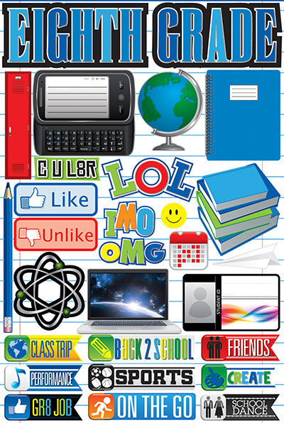 WS Making the Grade: Eighth Grade 3D Sticker