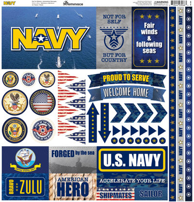 WS Navy: Navy 12x12 Elements Sticker