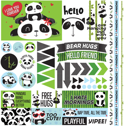 WS Panda-monium: 12x12 Elements Sticker