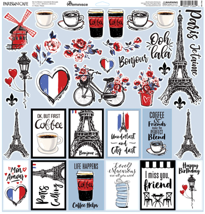 Parisian Cafe: Parisian Cafe 12x12 Sticker