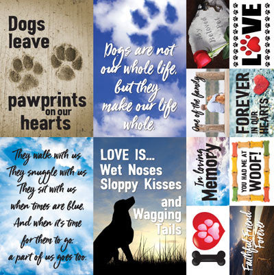 WS Pawprints On My Heart: 12x12 Poster Sticker
