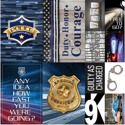 WS Police: 12 x 12 Poster Sticker