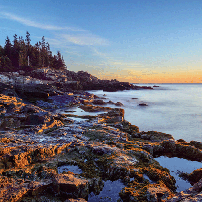 Rocky Shores: Sunset