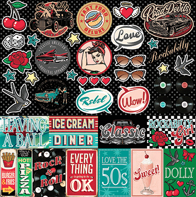 WS Rockabilly: Rockabilly 12x12 Sticker