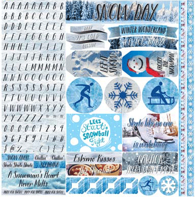 WS Snow Day: Snow Day 12x12 Alpha Sticker