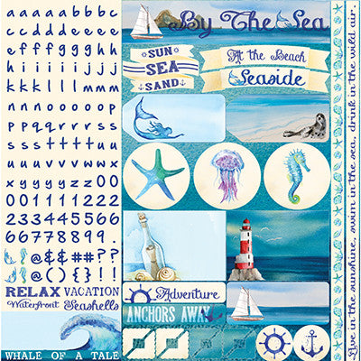 Seaside: Seaside 12x12 Alpha Variety Sticker