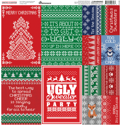 WS Santa's Sweater: Santa's Sweater 12x12 Poster Sticker