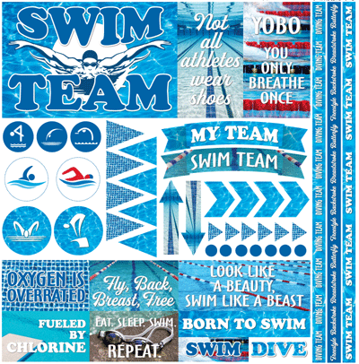 WS Swim Team: Swim Team 12x12 Sticker