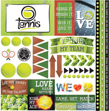 WS Tennis: Tennis 12x12 Elements Sticker