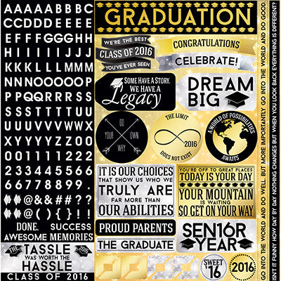 WS The Graduate 2016: The Graduate 12x12 Alpha Variety Sticker