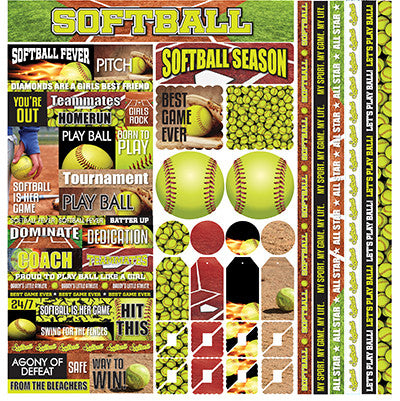 The Softball Collection: The Softball Collection 12x12 Multi Sticker