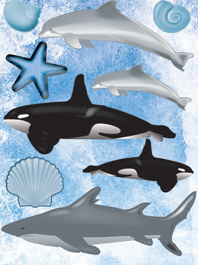 WS Under the Sea: Dolphin, Whale, Shark 3D Sticker