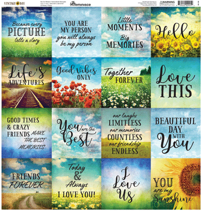 Vintage Day: Vintage Day 12x12 Square Sticker