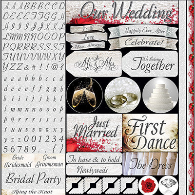 WS Wedding Day: Wedding Day 12x12 Alpha Variety Sticker