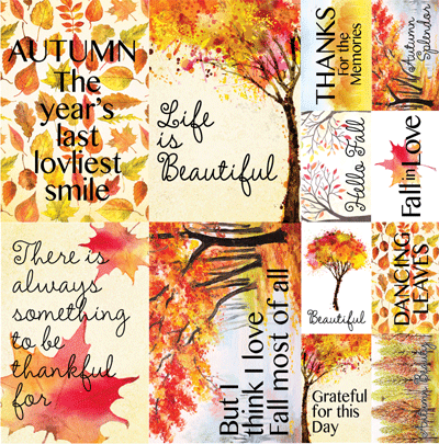 Watercolor Fall: 12x12 Poster Sticker