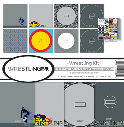 Wrestling 2020: Wrestling 12x12 Elements Sticker - Designs By