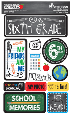 You've Been Schooled: 6th Grade 3D Sticker - Designs By Reminisce